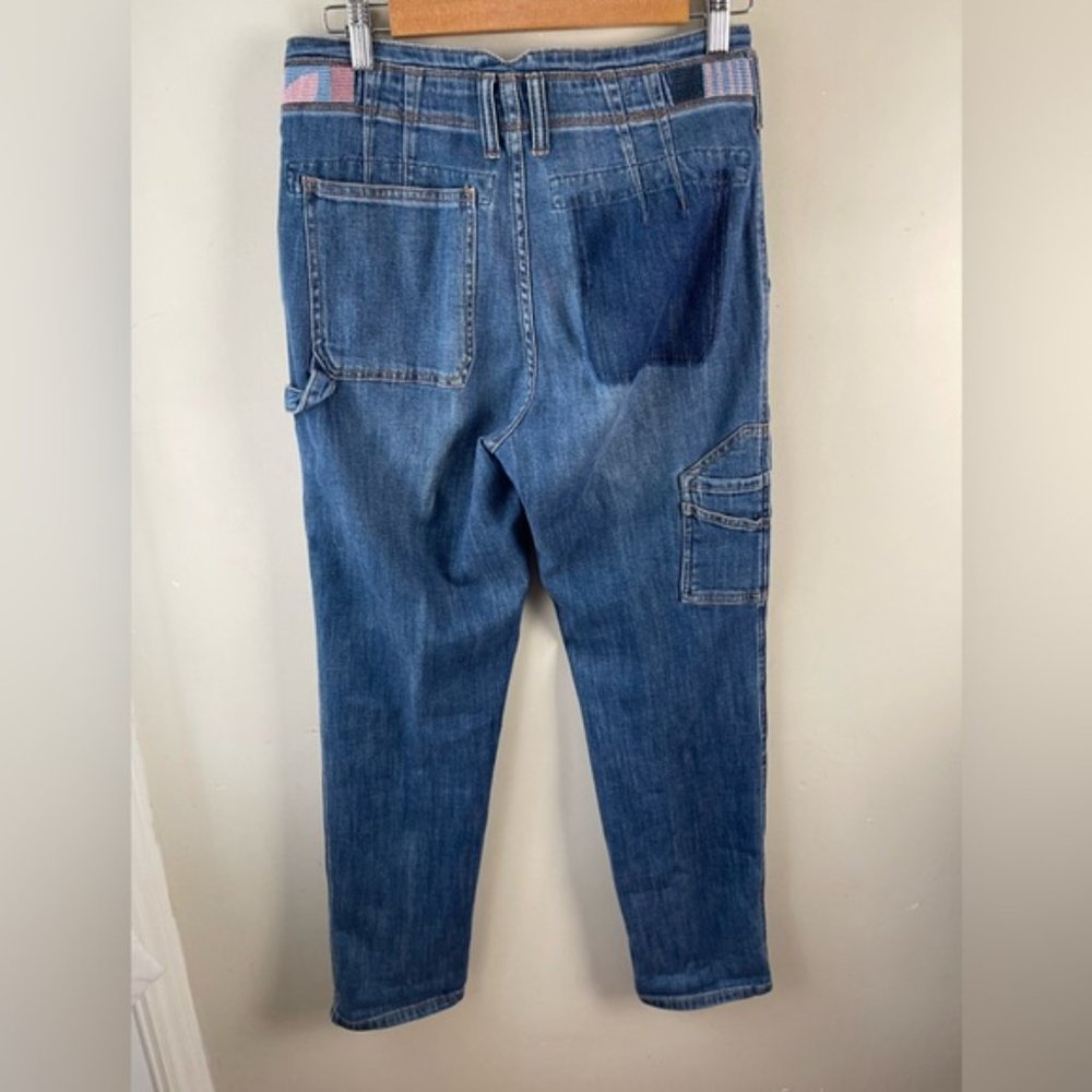 Anthropologie Patchwork Boyfriend Jeans in Medium Blue - Picture 3 of 15